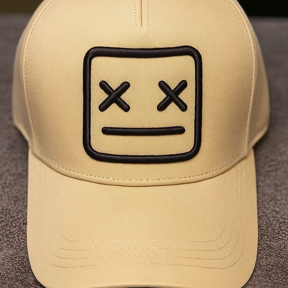 Beige Emoji Face Baseball Cap – Adjustable - Picture 1 of 1